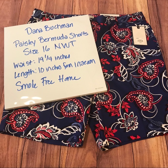 NWT Dana Buchanan Paisley Bermuda Shorts Size 16 - Picture 8 of 9